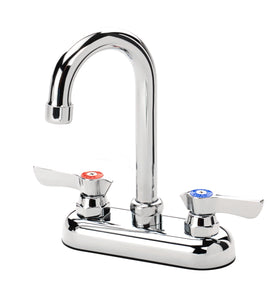 Krowne 11-400L Silver Series 4" Deck Mount Faucet w/ 3-1/2" Wide Gooseneck Spout